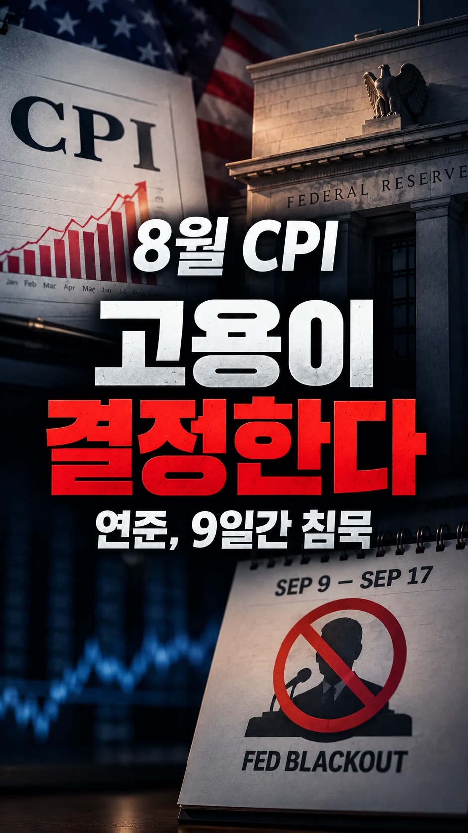 다음주 프리뷰 -8월 CPI·PPI가 9월 FOMC 금리 인상 확률을 바꾼다 — 월러 동결 발언 하루 만에 60% 뒤집힌 이유