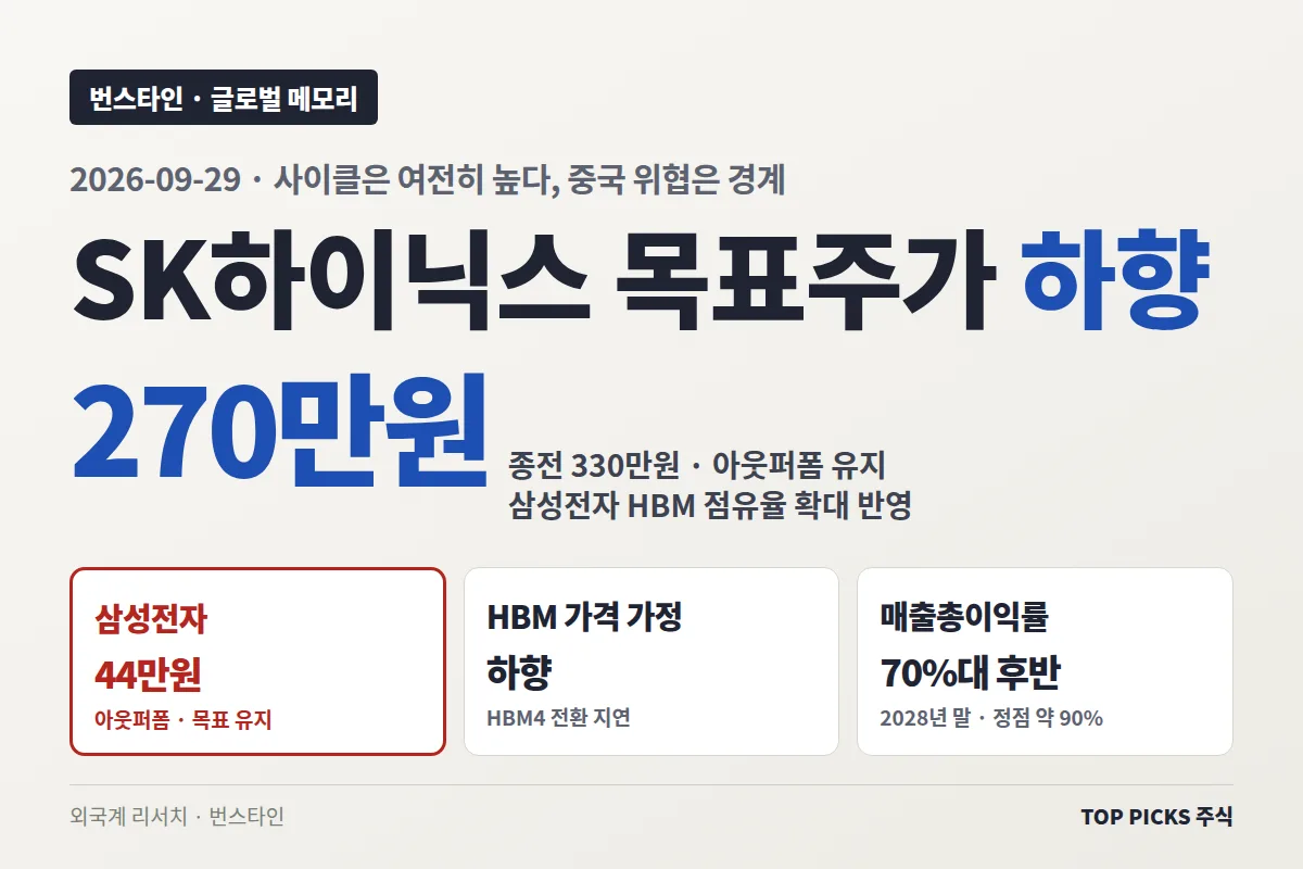[번스타인] SK하이닉스 목표주가 하향
