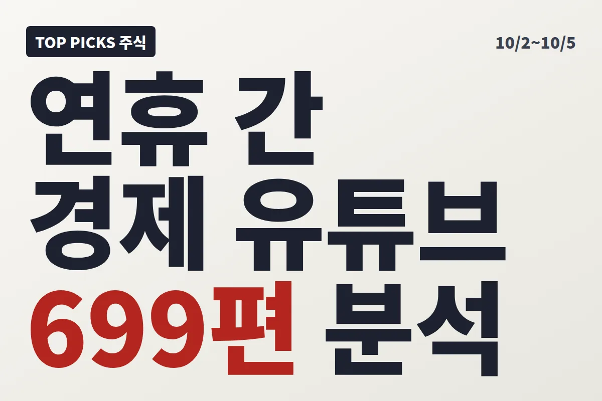 주말 연휴 간 경제 유튜브 방송 699편 분석